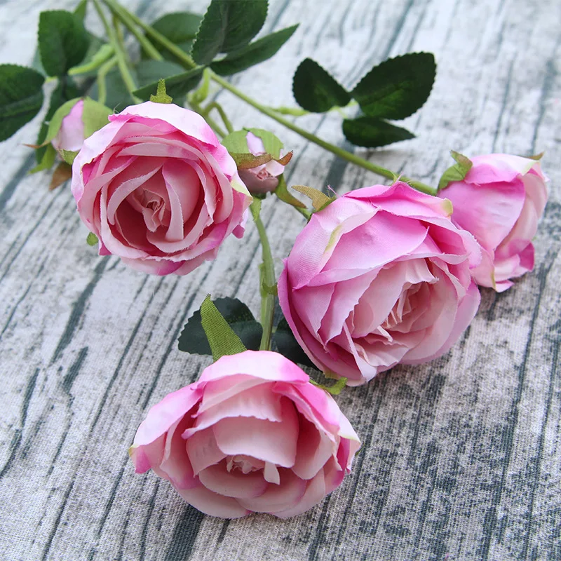 IB Искусственные розы цветок 1 букет 6 головок Свадебный невесты Вечерние домашний