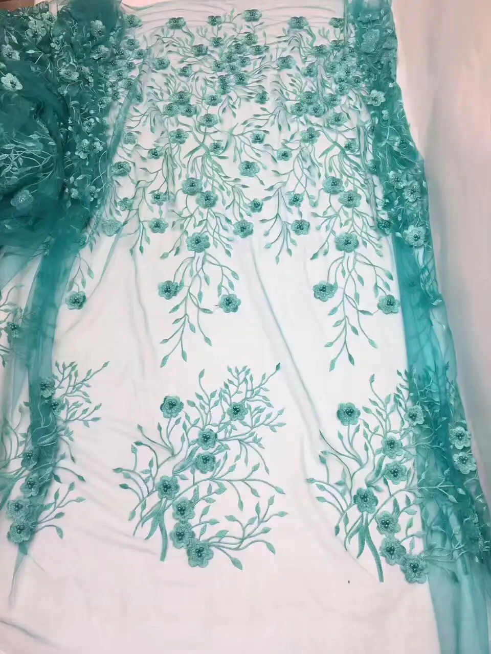 5 ярдов/партия Новый белый/синий/зеленый/розовый/красный жемчужный бисер на сетке