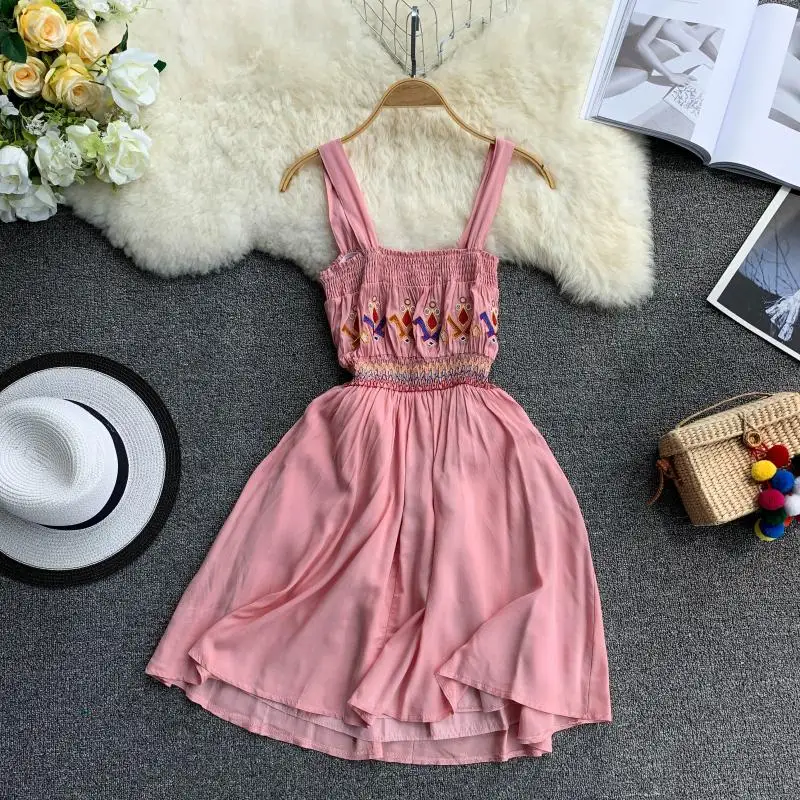 Женское платье ALPHALMODA Пляжное Платье с цветочной вышивкой в богемном стиле на