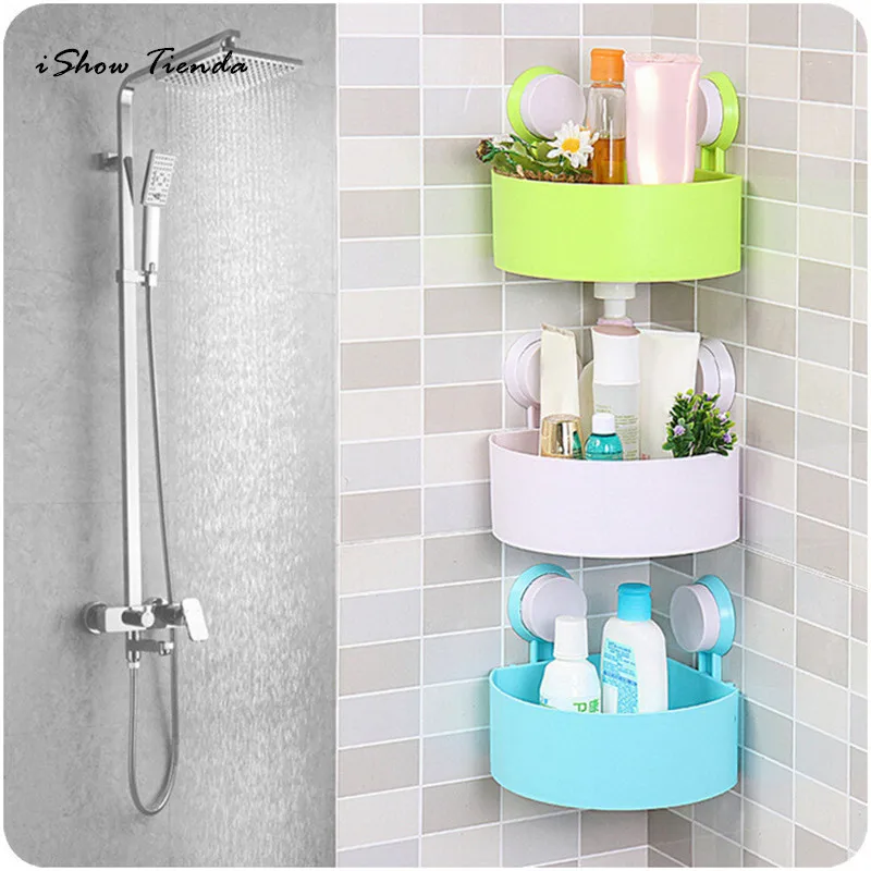 ISHOWTIENDA Новый 1 шт. 15*15*7 5 см пластиковые на присосках Ванная комната Кухня угловая