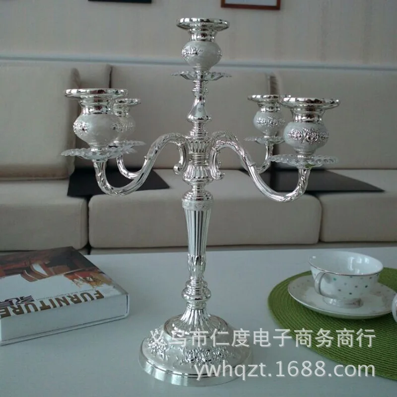 

Европейский классический сплав подсвечник три пять Свадебные подсвечники Металлические ремесла украшения дома