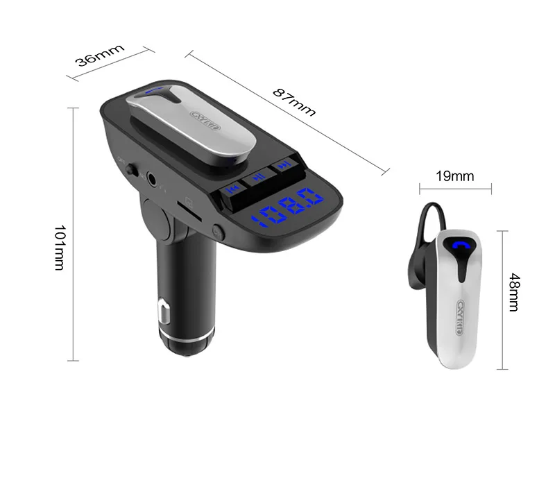 Nulaxy FM передатчик Bluetooth модулятор Hands-free Автомобильный MP3-плеер Поддержка