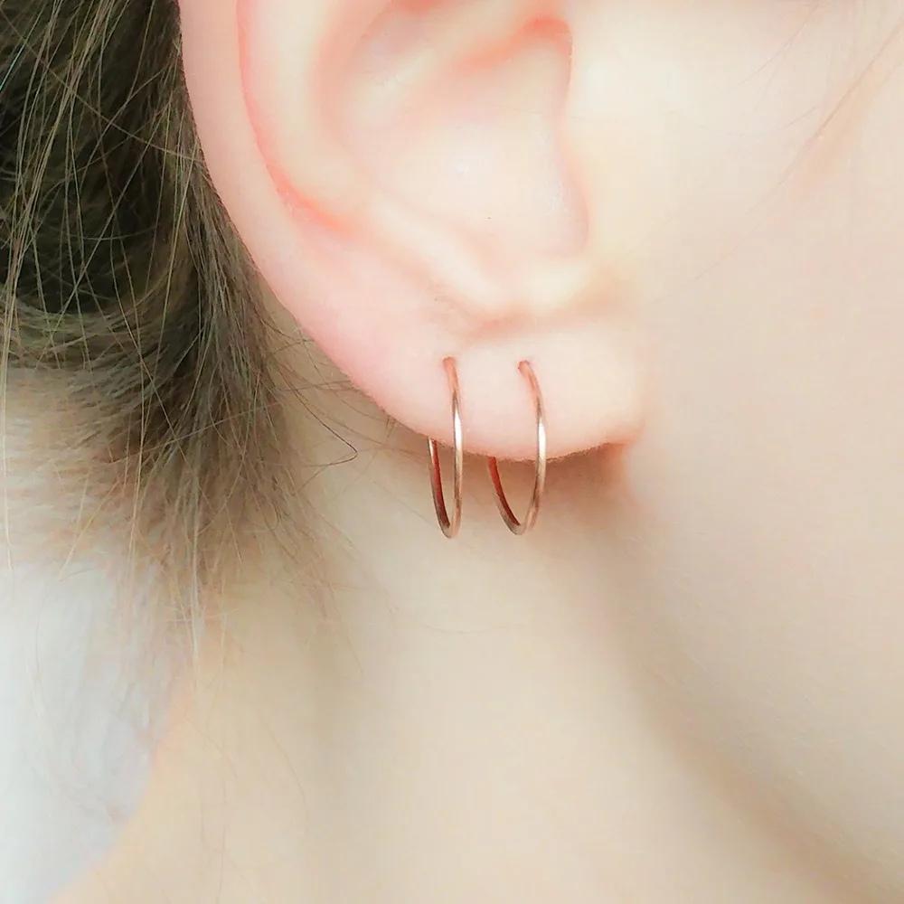 QIAMNI Sexy Trendy 15-40MM Circle Threader Hoop Earring Punk Knot Round Loop Party Gift Fantaisie Brincos Pendientes | Украшения и