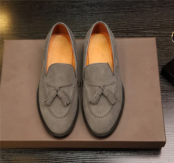 Men Handmade Fashion Tassel Loafers Shoes Gentleman Luxury Suede Casual Stress Brand Dress Party Size 37-45 | Обувь
