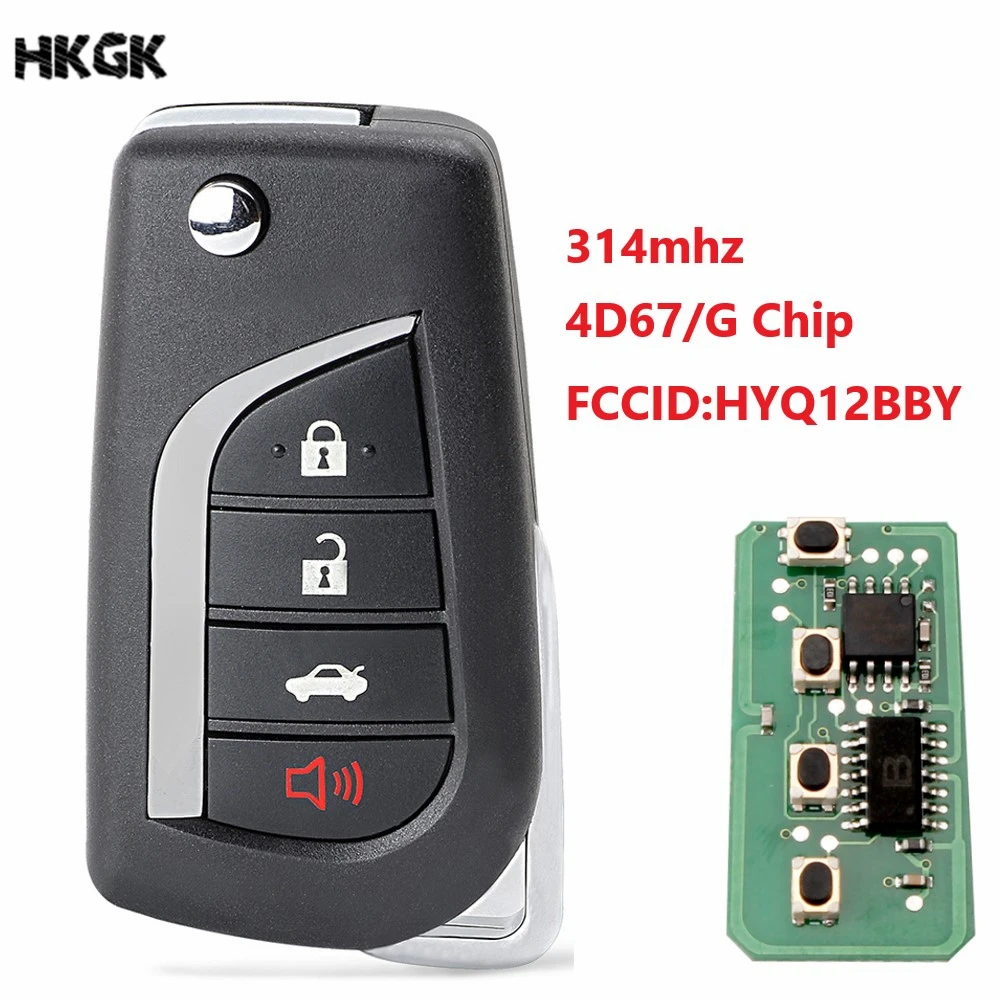 4 х кнопочный фонарь для Toyota матрица RAV4 HYQ12BBY 314 МГц транспондер чип G/4D67|Ключ от