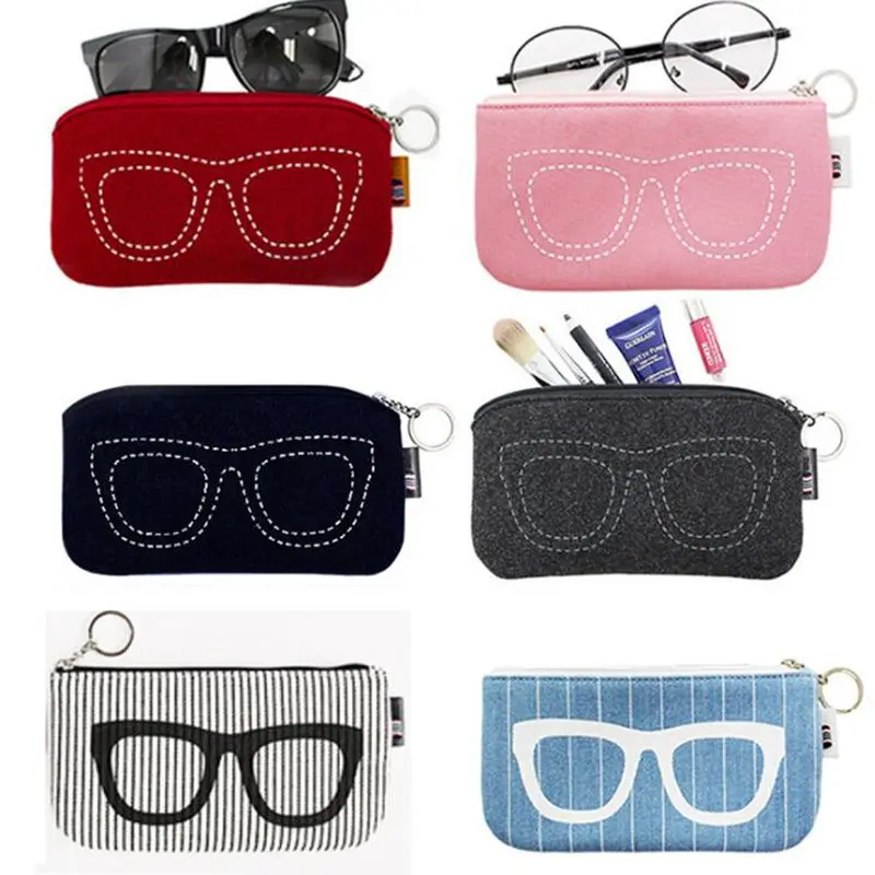 

Wool Felt Cloth Eyeglass Case Women Sunglasses Boxes Multiple Uses Lightweight Portable Soft Glasses Bag F20173165