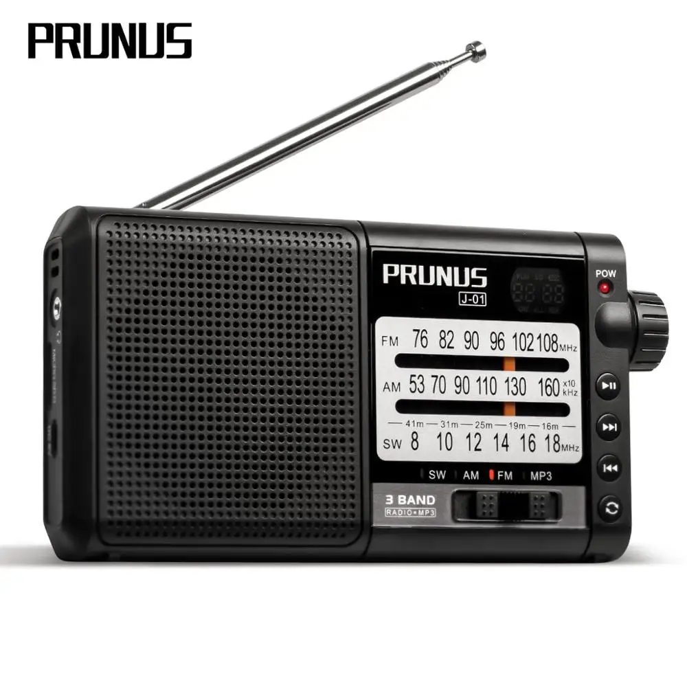 Портативный радиоприемник PRUNUS AM FM/SW ретро коротковолновый AUX/TF карта MP3