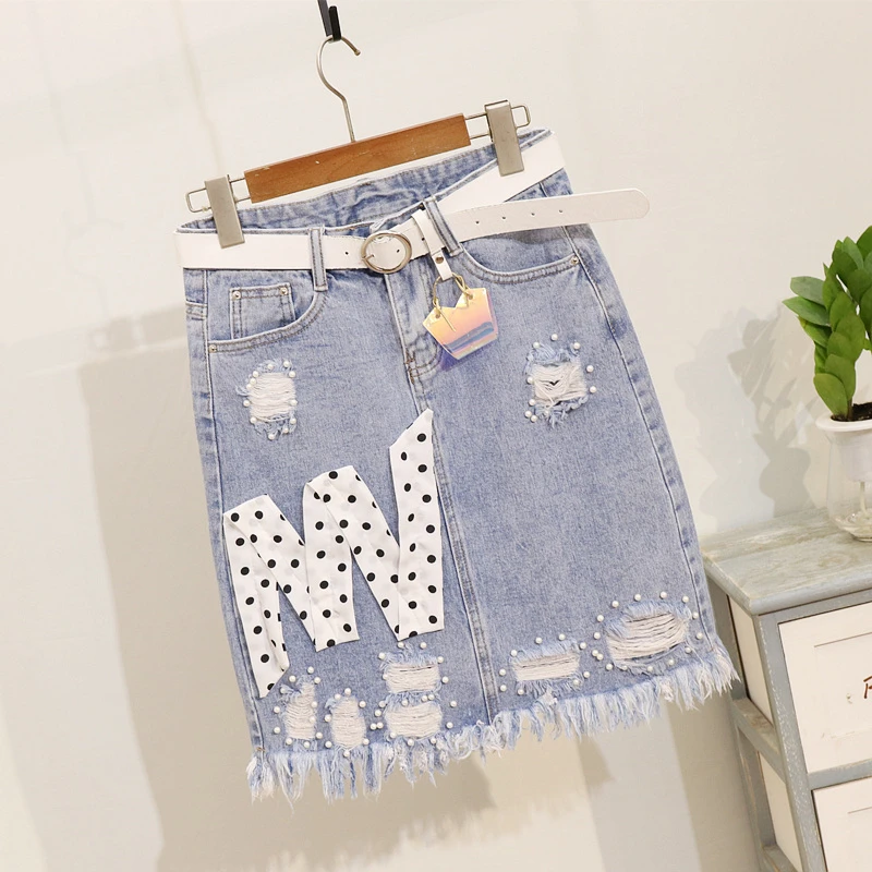 Модная женская футболка 2019 летняя новая Корейская вышитая бисером с круглым