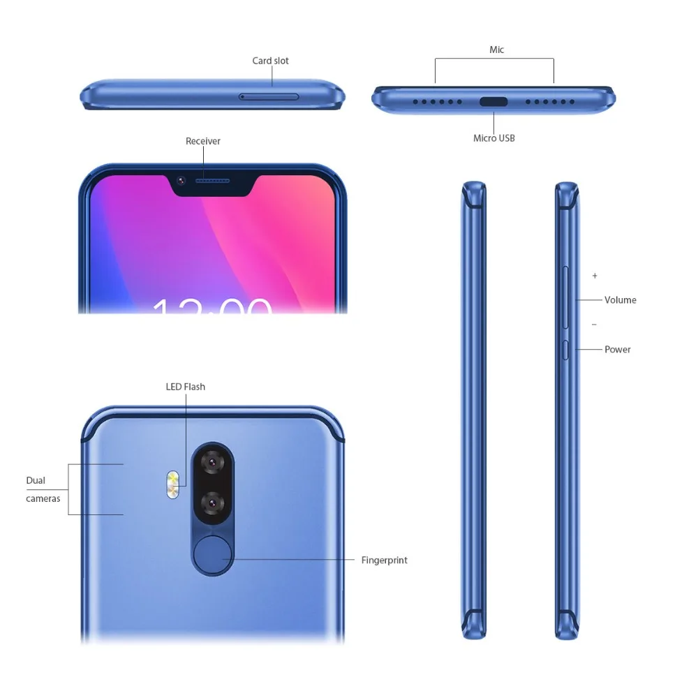 Vernee M8 Pro 6 2 ''notch Экран смартфон ГБ 64 Android 8 1 Octa core телефон 4100 мАч двойная камера AI