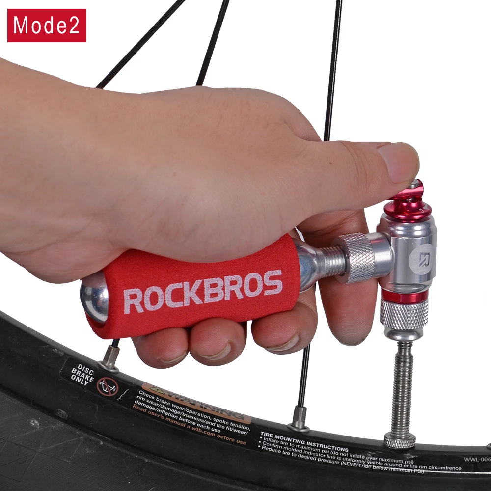 Велосипедный мини насос ROCKBROS СО2 надувной с изолированным рукавом воздушный