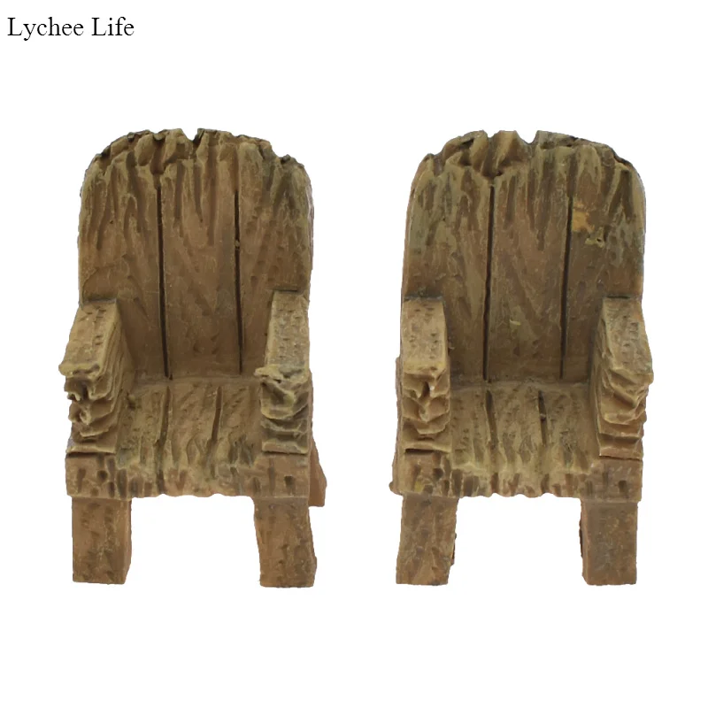 Lychee Life 2 шт. Мини имитация деревянного стула для дома Декор ручной работы орнамент