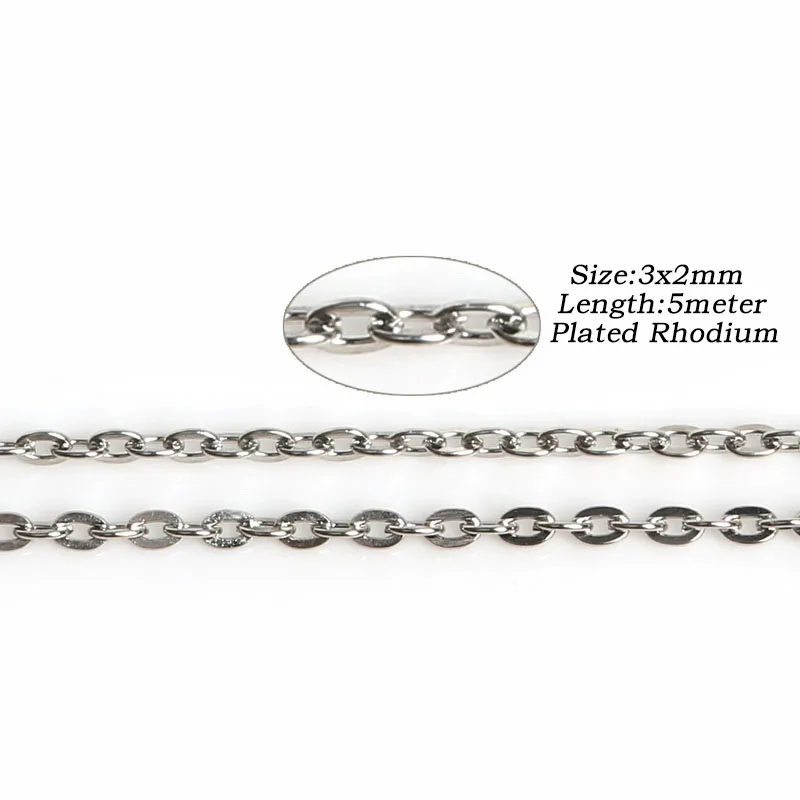 New 3x2mm 5 meter Iron Metal Chains Findings Necklace For Bracelet Jewelry Making Materials DIY | Украшения и аксессуары