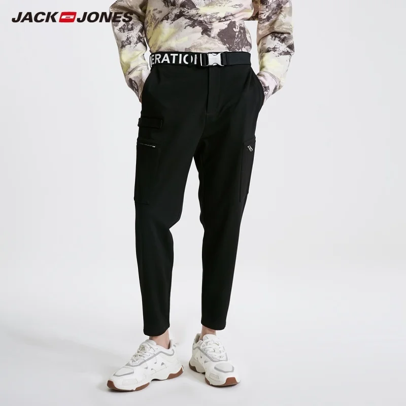 Мужские эластичные брюки карго JackJones цветные повседневные укороченные уличная
