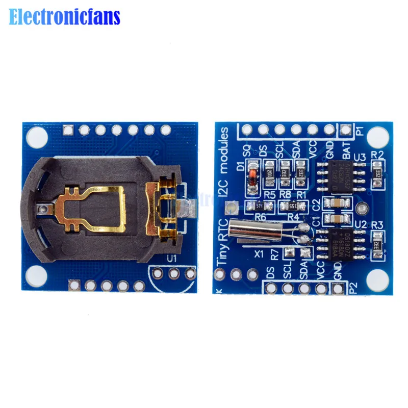 Модуль часов реального времени I2C IIC RTC DS1307 AT24C32 для Arduino 51 AVR ARM PIC 2,9*2,6 см, без батареи, 2 шт.