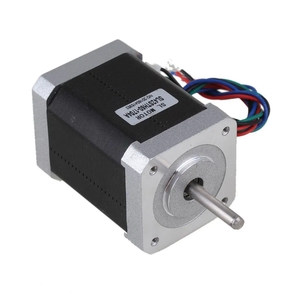 Серебряный 42 мм биполярный SL42STH60 1704A шаговый двигатель DC12V 1.7A двухфазный с 4