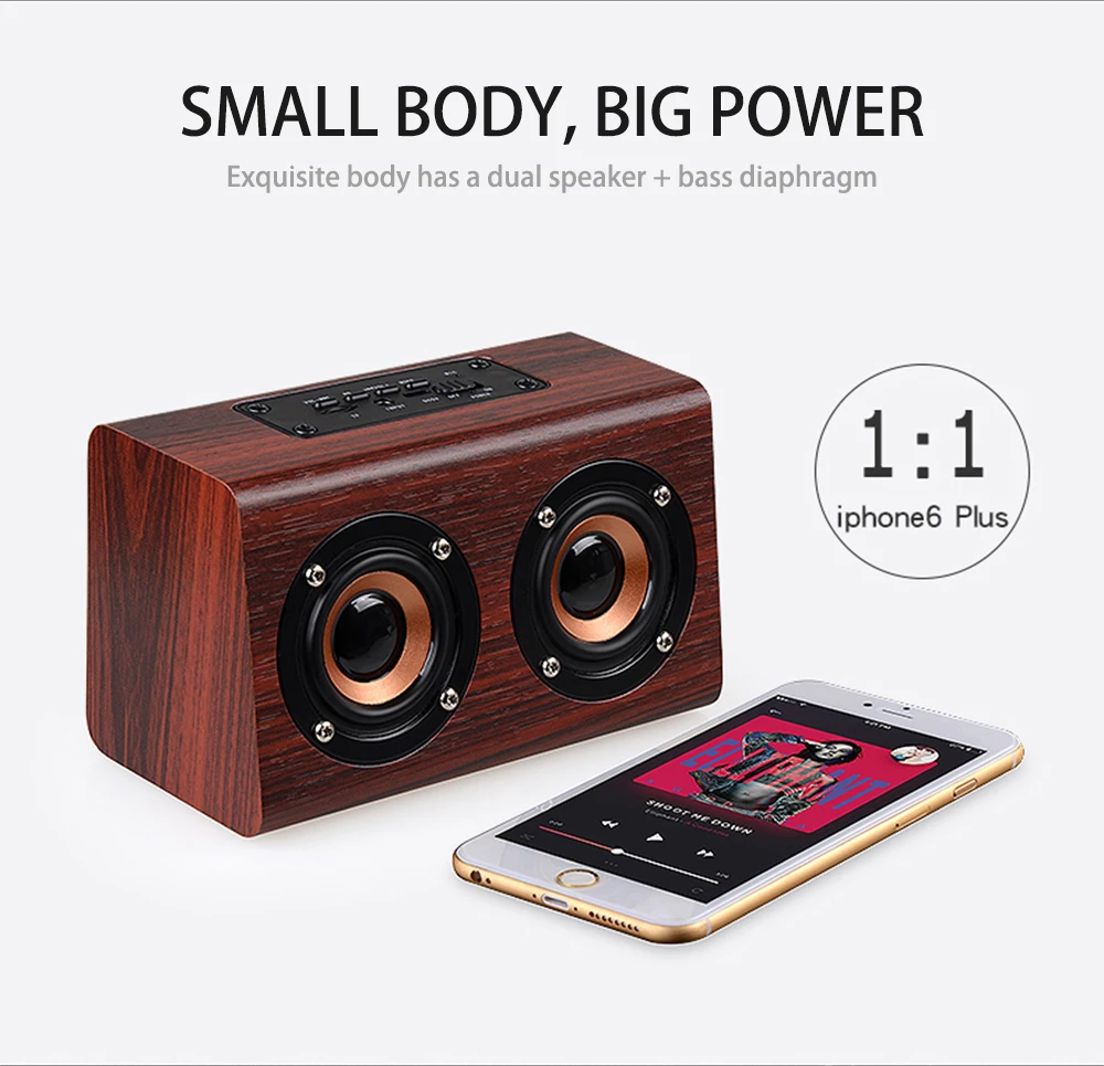 Новый список ретро деревянный HIFI 3D двойной громкий динамик s Wooden Bluetooth