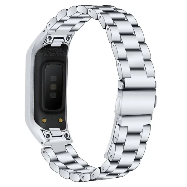 Серебристый Модный ремешок для часов для samsung Galaxy Fit-e SM-R375 R375 смарт-браслет для мужчин и женщин Замена t из нержавеющей стали ремешок для часов - Цвет: Серебристый