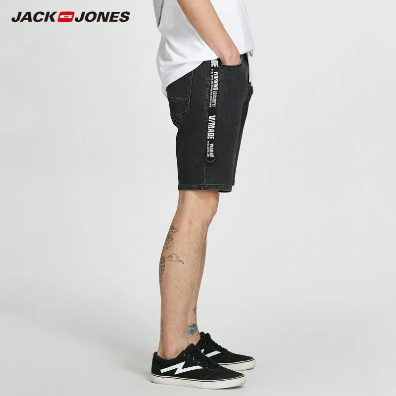 JackJones мужские эластичные облегающие черные джинсовые шорты с завязками и