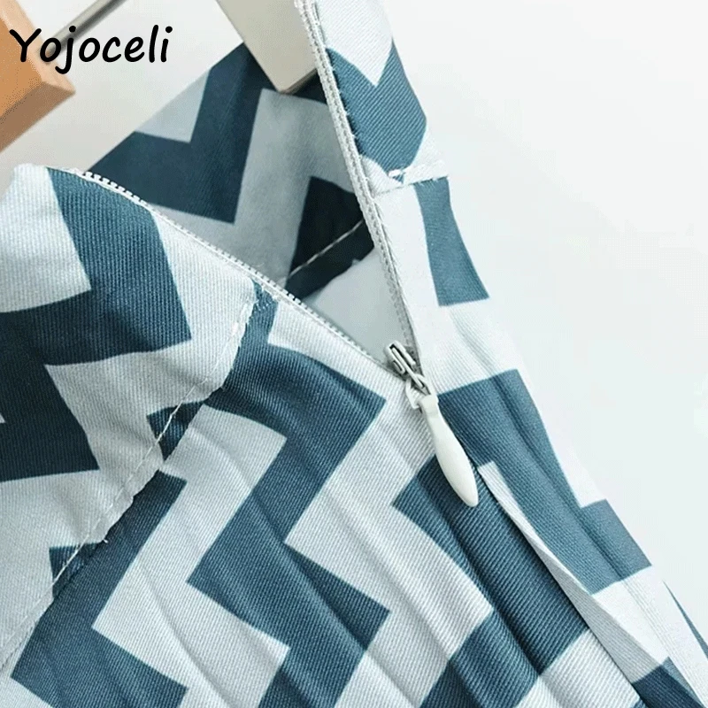 Yojoceli шикарная юбка с волнистым принтом женская уличная плиссированная нижняя