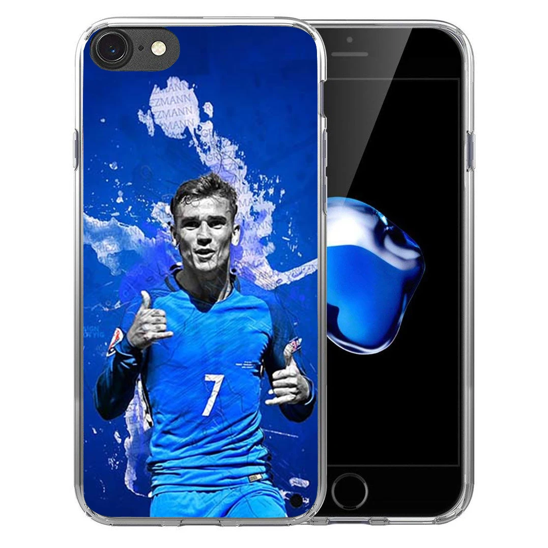 For iPhone X 8 7 7Plus 6 6S Plus 5 5S SE Soft Silicone TPU Protective Antoine Griezmann Clear Football Coque cover |