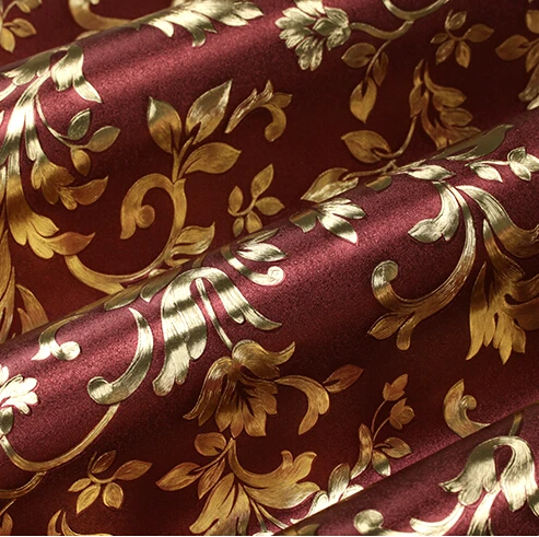 Китайский цветочный Золотой роскошный настенный бумажный ПВХ Фон настенная