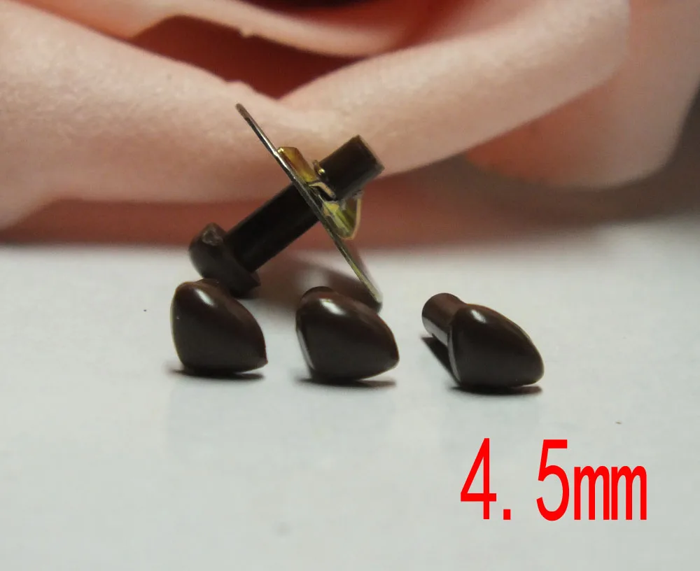 

50pcs/lot 4.5mm brown color safety toy nose with Metal washer