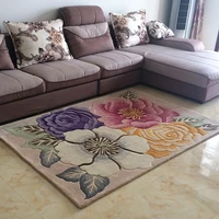 wool hand carved carpet livingroom pastoral flower carpet bedroom sofa coffee table rug thick study room floor mat kids tatami