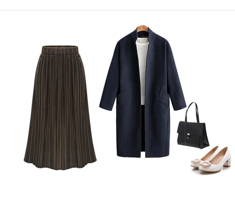Золотая Бархатная юбка для женщин M-5XL размера плюс Офисная Женская юбка однотонная имперская плиссированная большая свободная юбка высокого качества