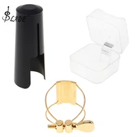 gold plated metal ligature tenor sax mouthpiece clip with plastic cap for tenor saxophone