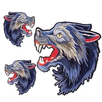 wolf head patch embroidered patches iron on patches for clothes stickers sew on applications applique fabric new diy 1pcs