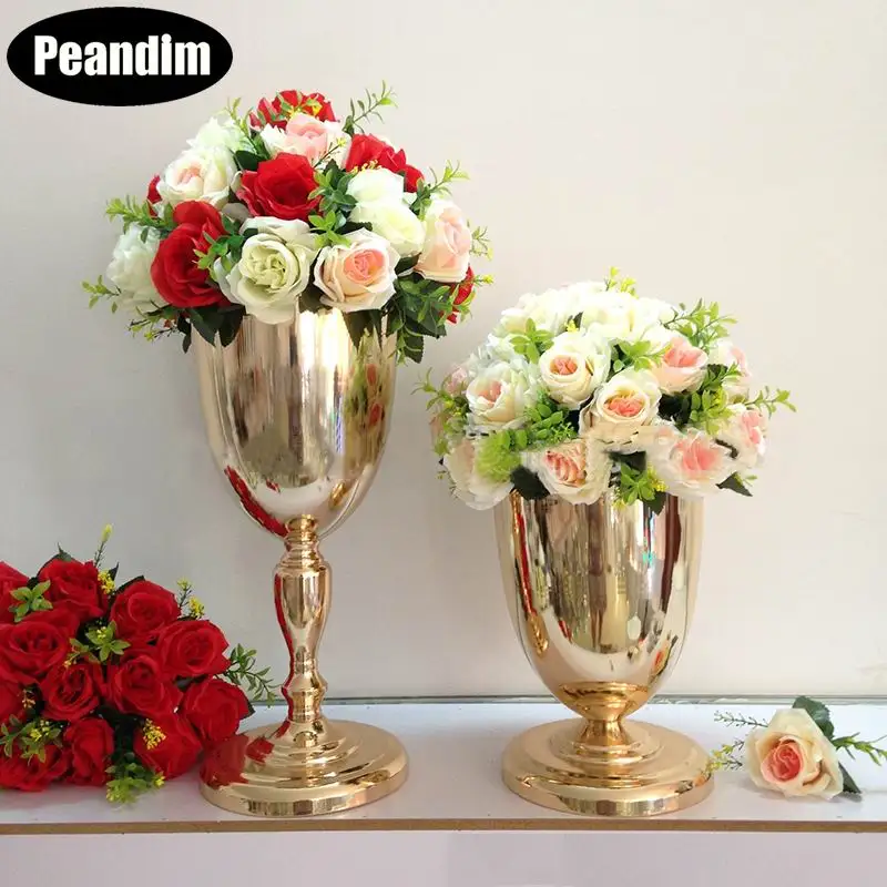 PEANDIM цветочные свадебные декоративные вазы, столешница для цветов, искусственные цветы, держатель для дома, вечерние украшения, 10 шт./лот