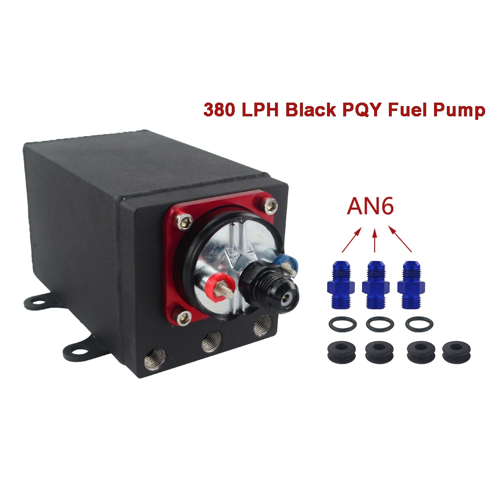 AN6 Black fuel pump 60 мм порт топливный насос перенапряжения бак маслоуловитель совместим с 044 топливный насос или 380 л/ч черный PQY топливный насос AN6 AN8 AN10 фитинг - Цвет: AN6 Black fuel pump