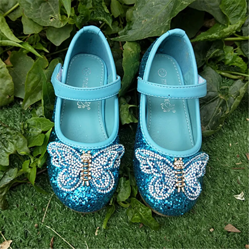 Детская Свадебная обувь для девочек на низком каблуке Обувь принцессы shoes605-80