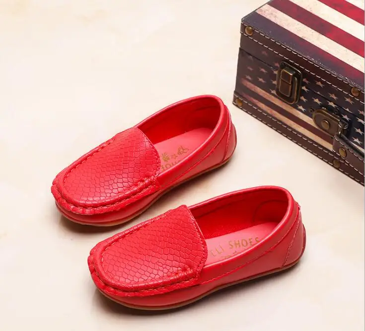 SY088Red Новая модная детская обувь, размер 21-38, детские кроссовки из искусственной кожи, обувь для малышей, водонепроницаемые мокасины для мальчиков и девочек, мягкие слипоны, 8 цветов, SY088 - Цвет: SY088Red
