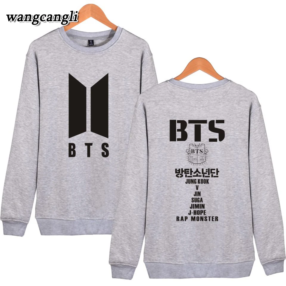 K поп монолитным Толстовки и толстовка для пары Популярные Bangtan хип хоп Для женщин