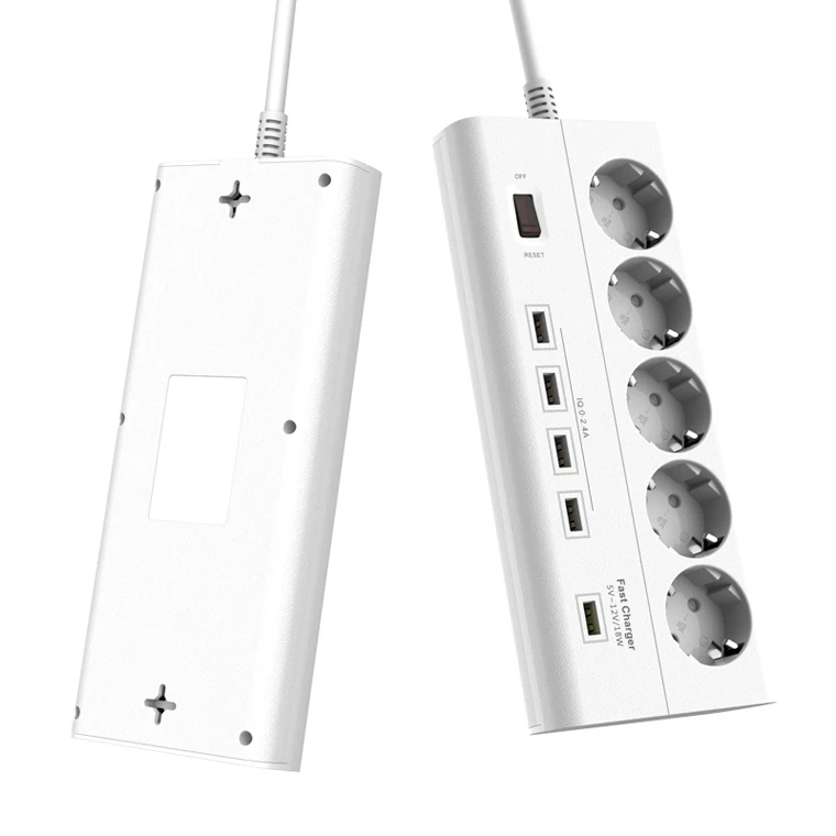 5* ЕС мощность и 5* USB сетевой фильтр Защита от перенапряжения Быстрая зарядка 3,0 USB порт ЕС удлинитель 5 розеток 5 usb ЕС вилка кабан питания