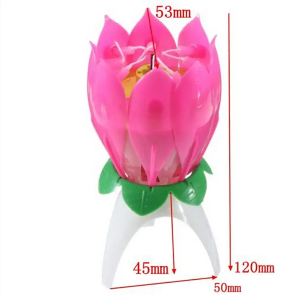 Музыкальный цветок лотоса пламя торт на день рождения подарок светильники