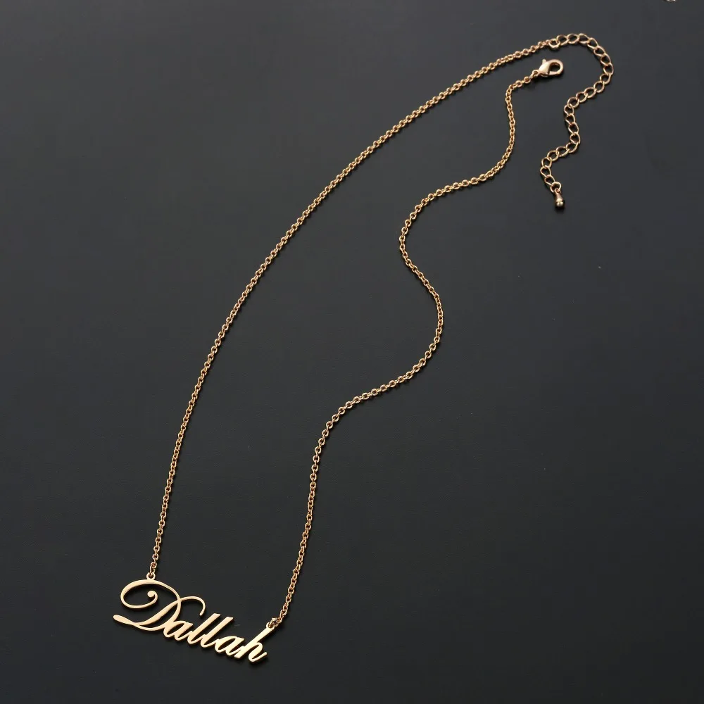 Stainless Steel Personalized Custom Necklaces Name Necklace Gold silver rose gold Nameplate Pendant Choker gift for love | Украшения и