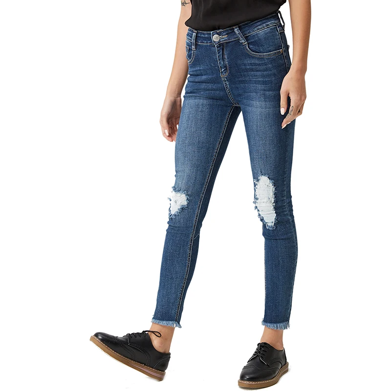 Женские рваные джинсы 2018 повседневная одежда скинни женские джинсовые брюки