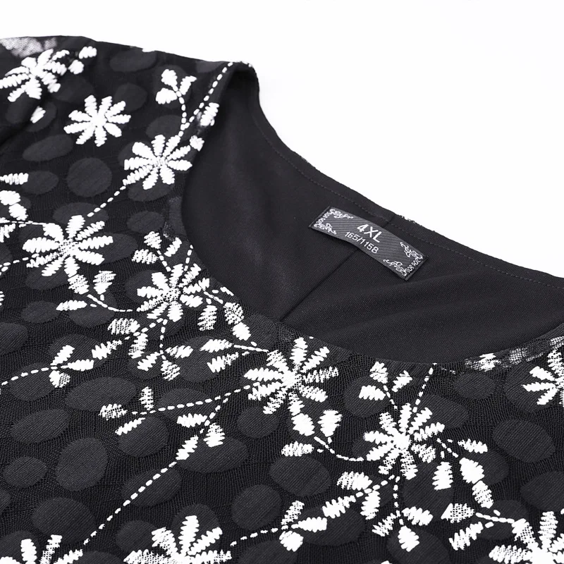 

Plus Size 10XL 8XL 6XL 4XL Women Short Sleeve Tee Shirt Female Vintage Lace Patchwork Clothing Ladies Slim Casual T Shirts