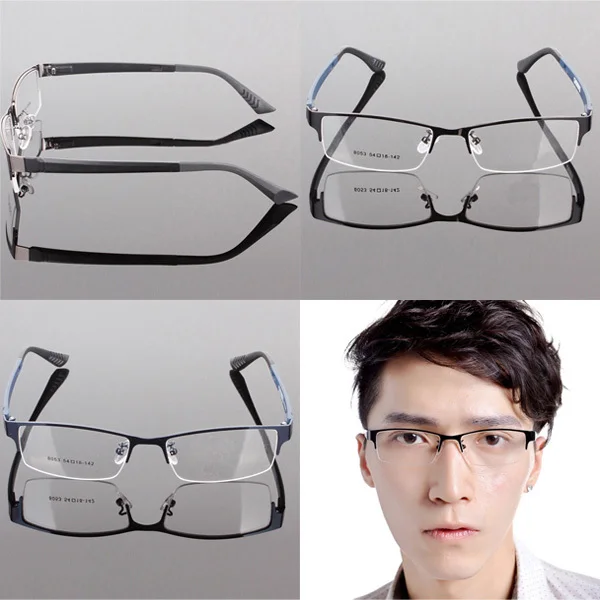 Мужские долговечные очки, металлическая оправа, половинная оправа, дизайнерские прозрачные линзы, оправа для очков