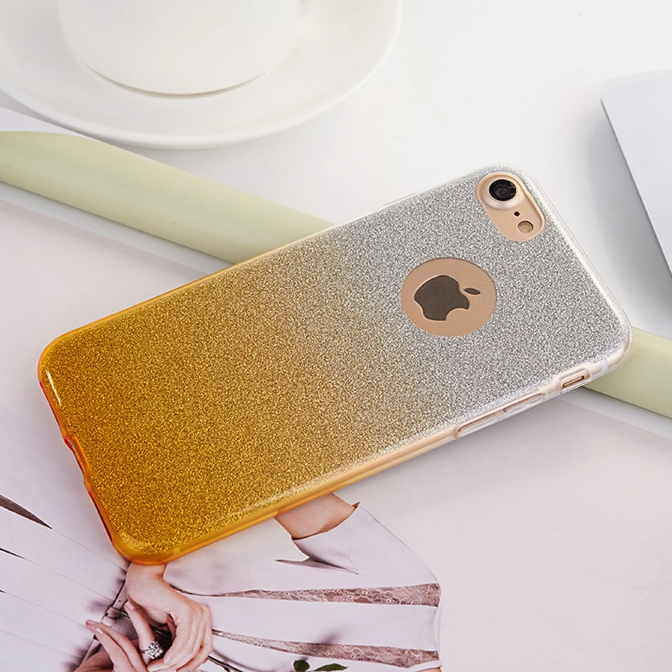 For iphone 7 Rainbow Glitter 2 in 1 TPU Case SE 5 5S 6 6S 8 Plus X Cover Silicone Cases OnePlus One 3 3T 5T Soft Fundas |