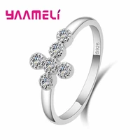 925 sterling silver naughty classic cross shape finger ring for women silver wedding engagement jewelry gift