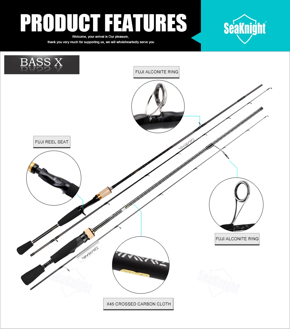 DAIWA BASS X 622ULS 662MB 662MLB 642MLS Приманка Удочка Литье спиннинг углеродный Фудзи кольца катушка сиденье рыболовные снасти