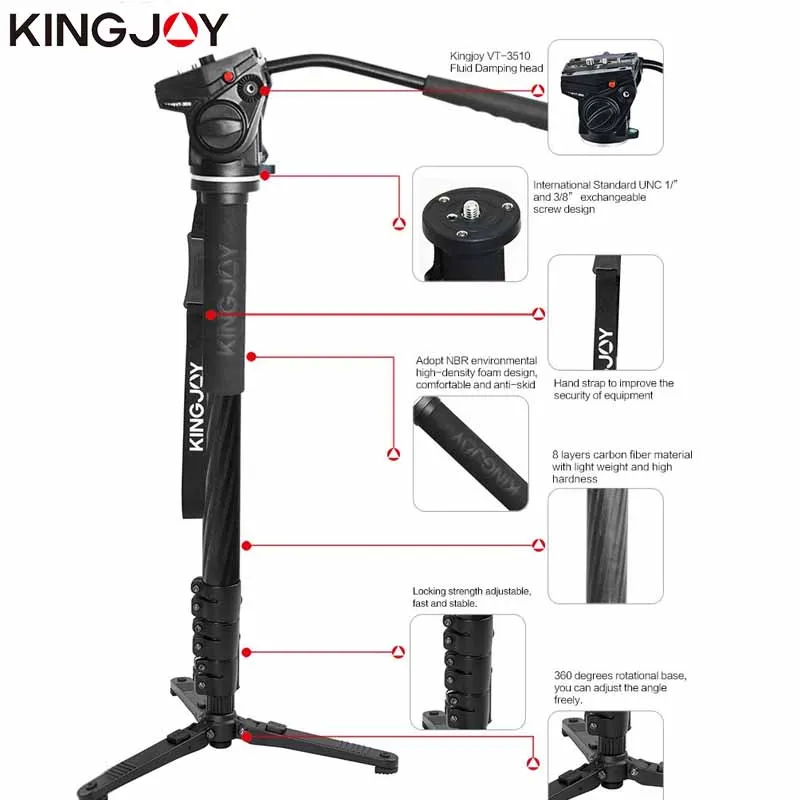 Штатив тренога для камеры Kingjoy MP4008F + VT 3510|Штативы| |