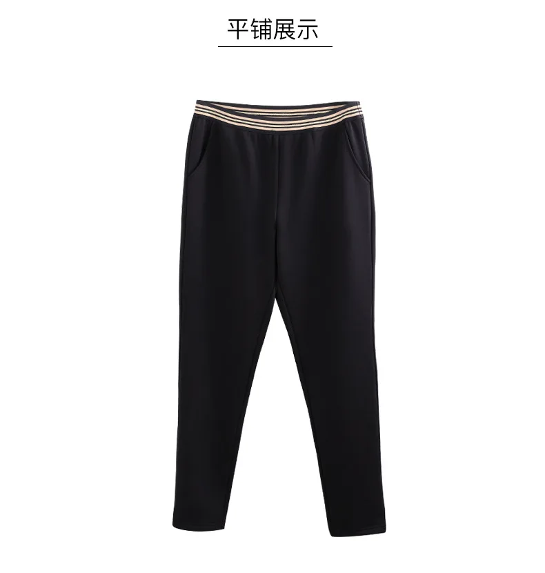 TUHAO женские зимние теплые плотные офисные женские брюки размера плюс 10XL 8XL 6XL брюки карандаш брюки в полоску Большие размеры брюки PQ27
