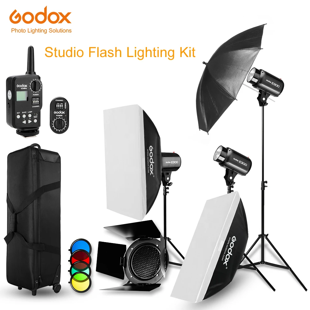 Вспышка Godox строб студия Light Kit 900W фотосветильник свет ing Strobes двери сарая