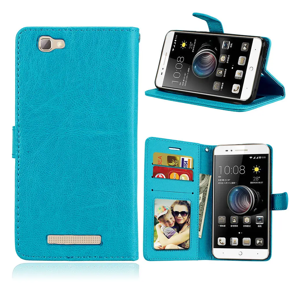 Blue Для zte Blade A610 чехол, Роскошный кошелек с подставкой, флип-чехол для телефона zte Blade BA610 A610 A 610 5,0 '', чехол из искусственной кожи, силиконовый чехол - Цвет: Blue