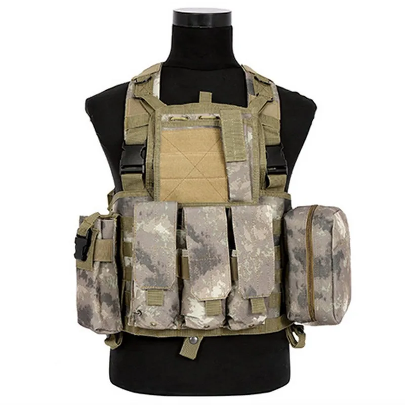 Military Tactical Vest Army Airsoft Molle Combat Hunting with Pouch Assault Plate Carrier CS Outdoor Jungle Equipment | Спорт и