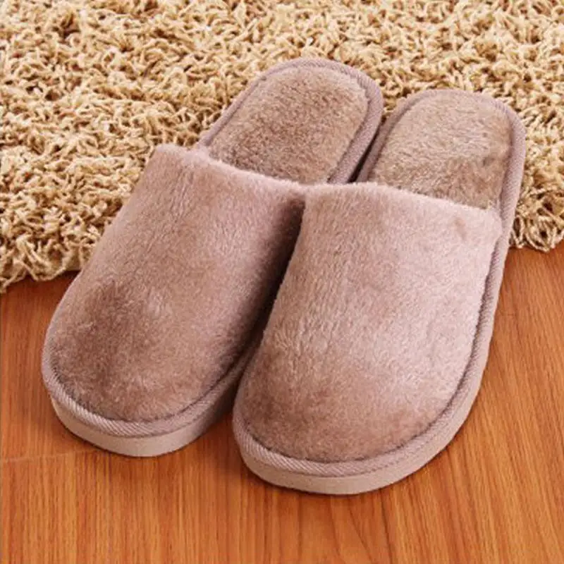 

Non-Slip Soft Plush Cotton Slippers Shoes Winter Cute Floor Indoor House Home Furry Slippers Women/Man Shoes Slipper For Bedroom